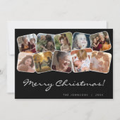 ブラックメリークリスマスウィットブラック10フォトコラージュ シーズンカード (正面)