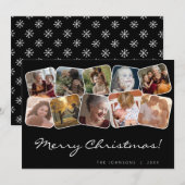 ブラックメリークリスマスウィットブラック10フォトコラージュ シーズンカード (正面/裏面)