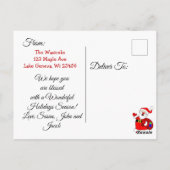 ブラックメリークリスマススノーフレークパーソナライズされた写真 ポストカード (裏面)