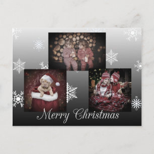 ブラックメリークリスマスパーソナライズされた写真 ポストカード