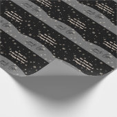 ブラックメリークリスマスビジネスあなたのロゴの挨拶 ラッピングペーパー (角)