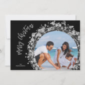 ブラックメリークリスマスフォトにシルバースター シーズンカード (正面)