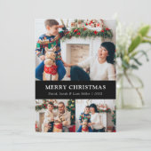 ブラックメリークリスマスフォトコラージュカード シーズンカード (スタンド正面)