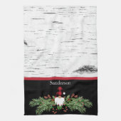 ブラックメリークリスマスレッドバッファロープレイド格言 キッチンタオル (縦)