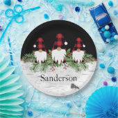 ブラックメリークリスマスレッドバッファロープレイド格言 ペーパープレート (パーティー)