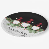 ブラックメリークリスマスレッドバッファロープレイド格言 ペーパープレート (アングル)