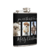 ブラックメリークリスマス最高のパパエバーフォトコラージュ フラスク (右)