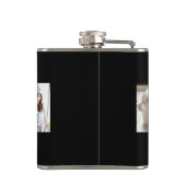 ブラックメリークリスマス最高のパパエバーフォトコラージュ フラスク (裏面)