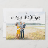 ブラックメリークリスマス素朴書道写真 シーズンカード (正面)