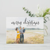 ブラックメリークリスマス素朴書道写真 シーズンカード (スタンド正面)