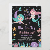 ブラックメルメイドアンダーザシー誕生日招待状 招待状 (正面)