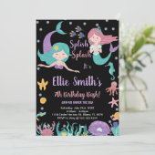 ブラックメルメイドアンダーザシー誕生日招待状 招待状 (スタンド正面)