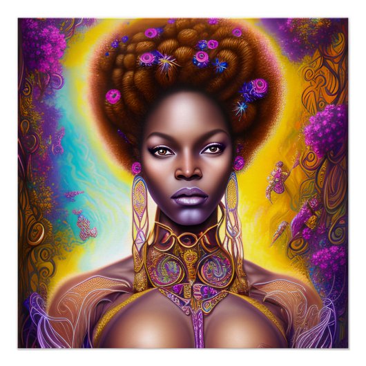 ブラックメルメイドメラニンマーメイド海シーフィッシュおもしろい ポスター (正面)