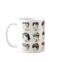 ブラックメンズヘアカットマグカップ – Barbershopスタイル