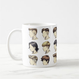 ブラックメンズヘアカットマグカップ – Barbershopスタイル コーヒーマグカップ