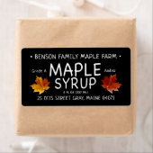 ブラックメープルシロップのラベルオレンジ色の砂糖メープルリーフ ラベル (インサイチュ)