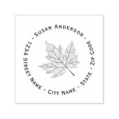 ブラックメープルリーフ差出人住所セルフインキングスタンプ セルフインキングスタンプ (デザイン)