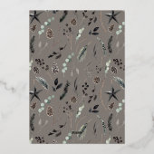 ブラックモカモダンスカンジラ植物性クリスマス 箔シーズンカード (裏面)