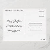 ブラックモカモダンスカンジラ植物性クリスマス 箔シーズンポストカード (裏面)