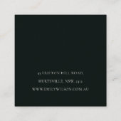 ブラックモザイクテクスチャスタッドイヤリング表示ラベル スクエア名刺 (裏面)