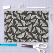 ブラックモスバタフライパターンハロウィーン 薄葉紙 (クラフト)