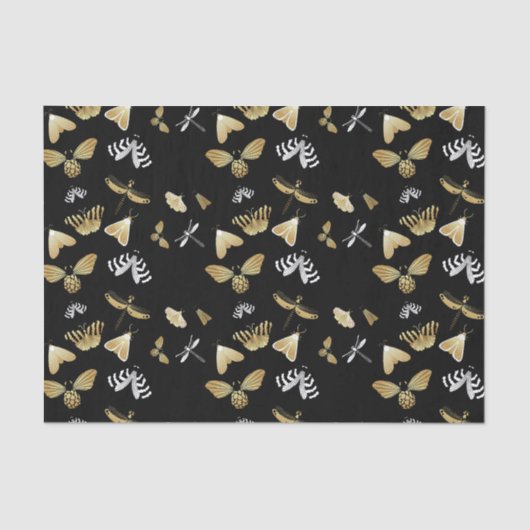 ブラックモスバタフライパターン 薄葉紙 (正面)