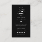 ブラックモダンありがとうショッピング小 名刺 (裏面)