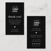 ブラックモダンありがとうショッピング小 名刺 (正面/裏面)