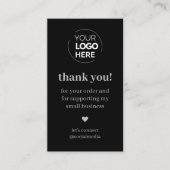 ブラックモダンありがとうショッピング小 名刺 (正面)