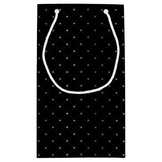 ブラックモダンおよびゴールドフォイルの効結婚果 スモールペーパーバッグ (裏面)