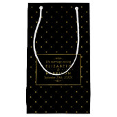 ブラックモダンおよびゴールドフォイルの効結婚果 スモールペーパーバッグ (正面)