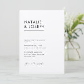 ブラックモダンおよびベージュ色のQRコードすべて結婚の 招待状 (スタンド正面)