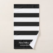 ブラックモダンおよびホワイトストライプのビジネス・ロカスタムゴ バスタオルセット (ハンドタオル)