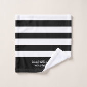 ブラックモダンおよびホワイトストライプのビジネス・ロカスタムゴ バスタオルセット (ウォッシュタオル)