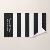 ブラックモダンおよびホワイトストライプのビジネス・ロカスタムゴ バスタオルセット (ハンドタオル)