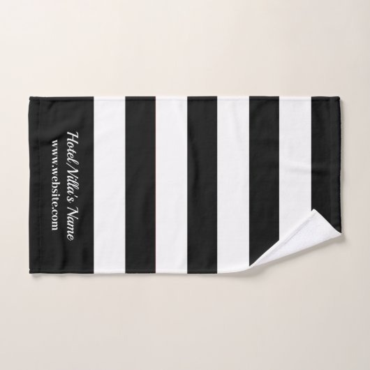 ブラックモダンおよびホワイトストライプのビジネス・ロカスタムゴ バスタオルセット (ハンドタオル)