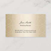 ブラックモダンおよび金ゴールドウェディングプランナー 名刺 (裏面)