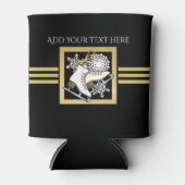 ブラックモダンおよび金ゴールドグリッター氷スケートで滑る 缶クーラー (正面)