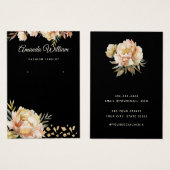 ブラックモダンおよび金ゴールドフローライヤリングディスプレイカード (正面&裏面)