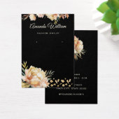 ブラックモダンおよび金ゴールドフローライヤリングディスプレイカード (デスク)