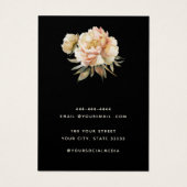 ブラックモダンおよび金ゴールドフローライヤリングディスプレイカード (裏面)