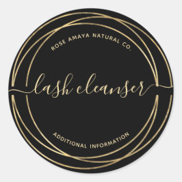 ブラックモダンおよび金ゴールドラッシュクリーナー製品ラベル ラウンドシール