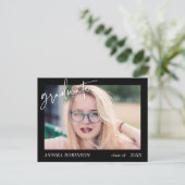 ブラックモダンでの卒業発表のスクリプト作成 ポストカード (スタンド正面)