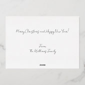 ブラックモダンとゴールドフォイルのフォトホリデー 箔シーズンカード (裏面)