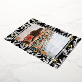 ブラックモダンとゴールドフォイルのフォトホリデー 箔シーズンカード (回転した状態)