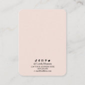 ブラックモダンとパステルピンクのイヤリングディスプレイカード 名刺 (裏面)