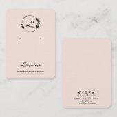 ブラックモダンとパステルピンクのイヤリングディスプレイカード 名刺 (正面/裏面)