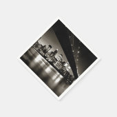 ブラックモダンとホワイトのニューヨークの夜 スタンダードカクテルナプキン (角)