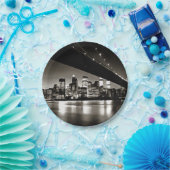 ブラックモダンとホワイトのニューヨークの夜 ペーパープレート (パーティー)