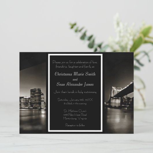 ブラックモダンとホワイト・ニューヨークのナイトズ結婚で 招待状 (スタンド正面)